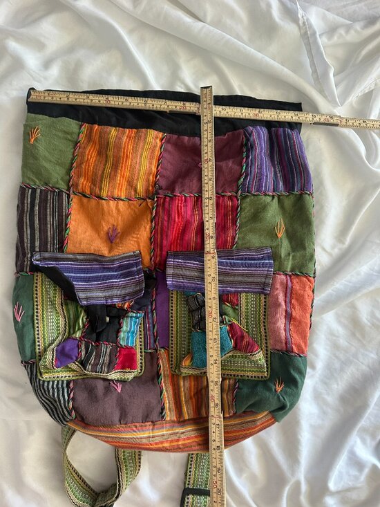 Handmade Nepal Patchwork Backpack Boho Hippie Festival Cotton Colorful Ethnic main image 7